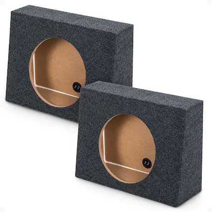 Front. QPower - QPower QTW12 Single 12" Sealed Car Audio Subwoofer Sub Box Enclosures, Pair - Charcoal Gray.