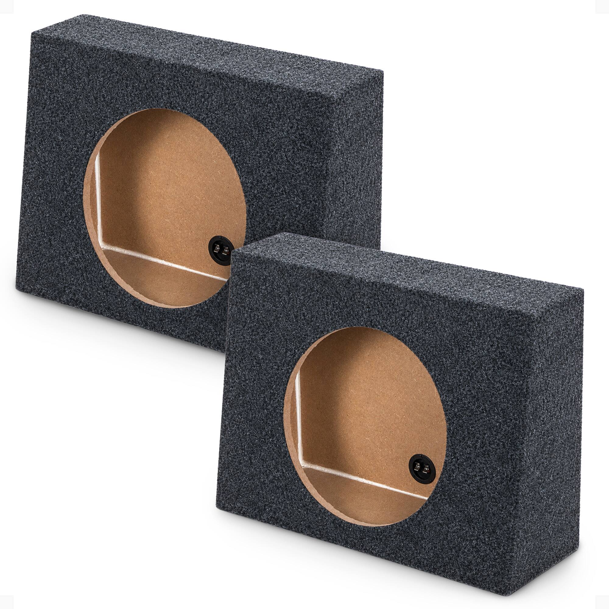 Front. QPower - QPower QTW12 Single 12" Sealed Car Audio Subwoofer Sub Box Enclosures, Pair - Charcoal Gray.