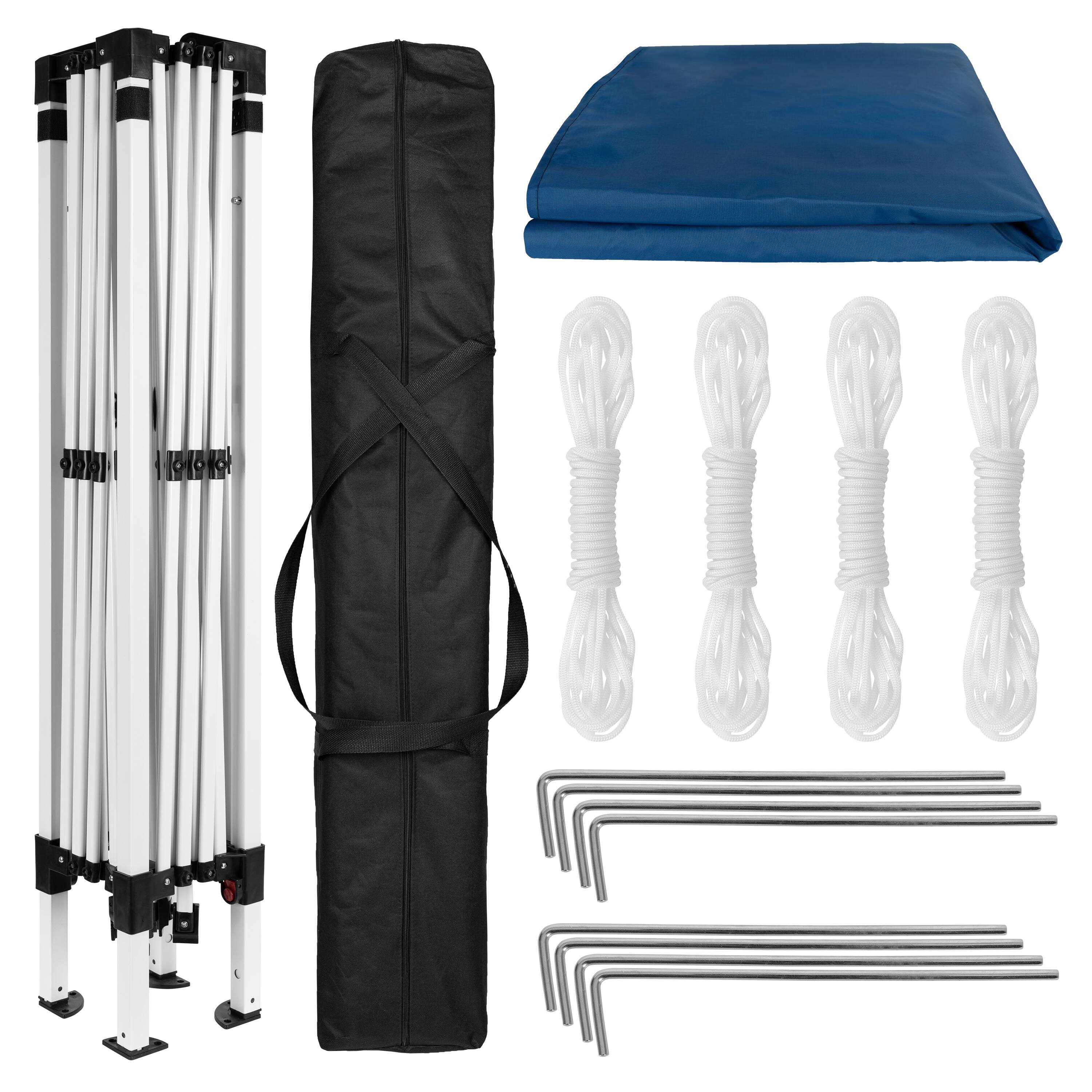 Alt View 7. Emma + Oliver - 10'x10' Weather Resistant Easy Pop Up Event Straight Leg Instant Canopy Tent - Blue.