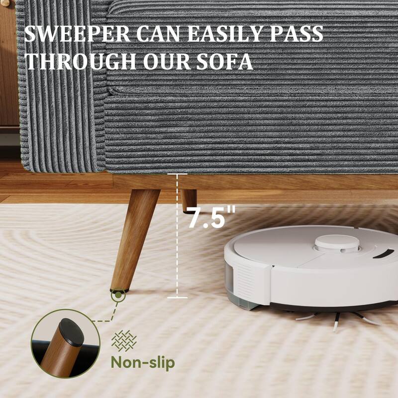 SWEEPER CAN EASILY PASS THROUGH OUR SOFA

7.5" Non-slip