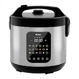 WHALL - Rice Cooker – 10-Cup Uncooked / 20-Cup Cooked Capacity, Multi-Function Steamer, Slow Cooker - Stainless Steel