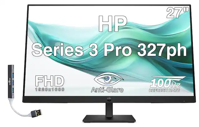 27" HP Series 3 Pro 327ph
- FHD 1920x1080
- Anti-Glare
- 100Hz Refresh Rate