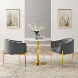 Savour Tufted Performance Velvet Accent Chairs Set of 2 by Modway - Gray