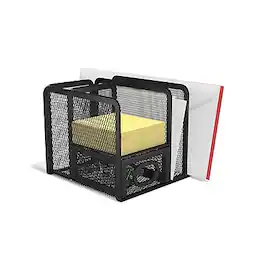 TRU RED - TRU RED™ 5-Compartment Wire Mesh Desk Organizer, (TR57532-CC) - Matte Black
