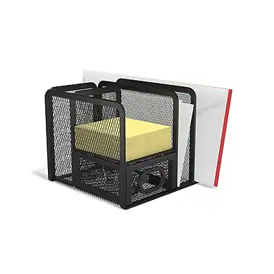 Front. TRU RED - TRU RED™ 5-Compartment Wire Mesh Desk Organizer, Matte Black (TR57532-CC) - Matte Black.