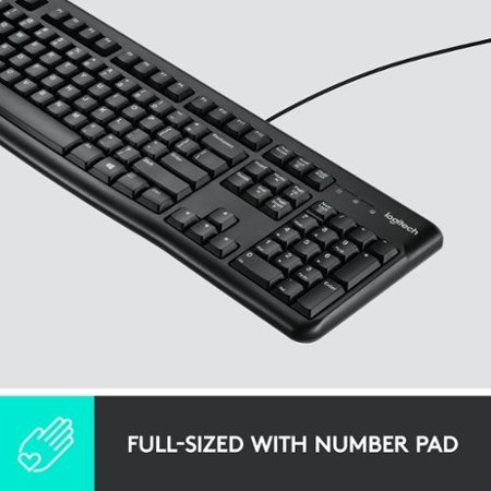 Logitech - MK120 Full-size Wired Membrane Keyboard and Mouse Bundle for Windows with USB Plug-and-Play - Black