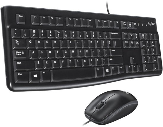 Front Zoom. Logitech - MK120 Full-size Wired Membrane Keyboard and Mouse Bundle for Windows with USB Plug-and-Play - Black.