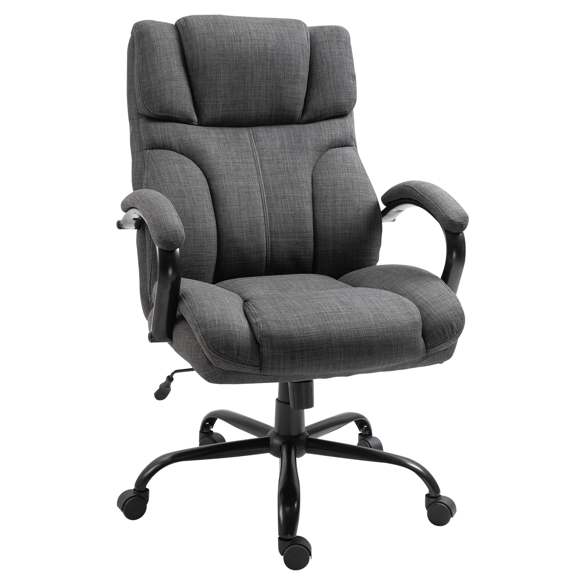Vinsetto - 500lbs Big and Tall Office Chair, Executive Computer Chair with Adjustable Height, Swivel Wheels - Deep Grey