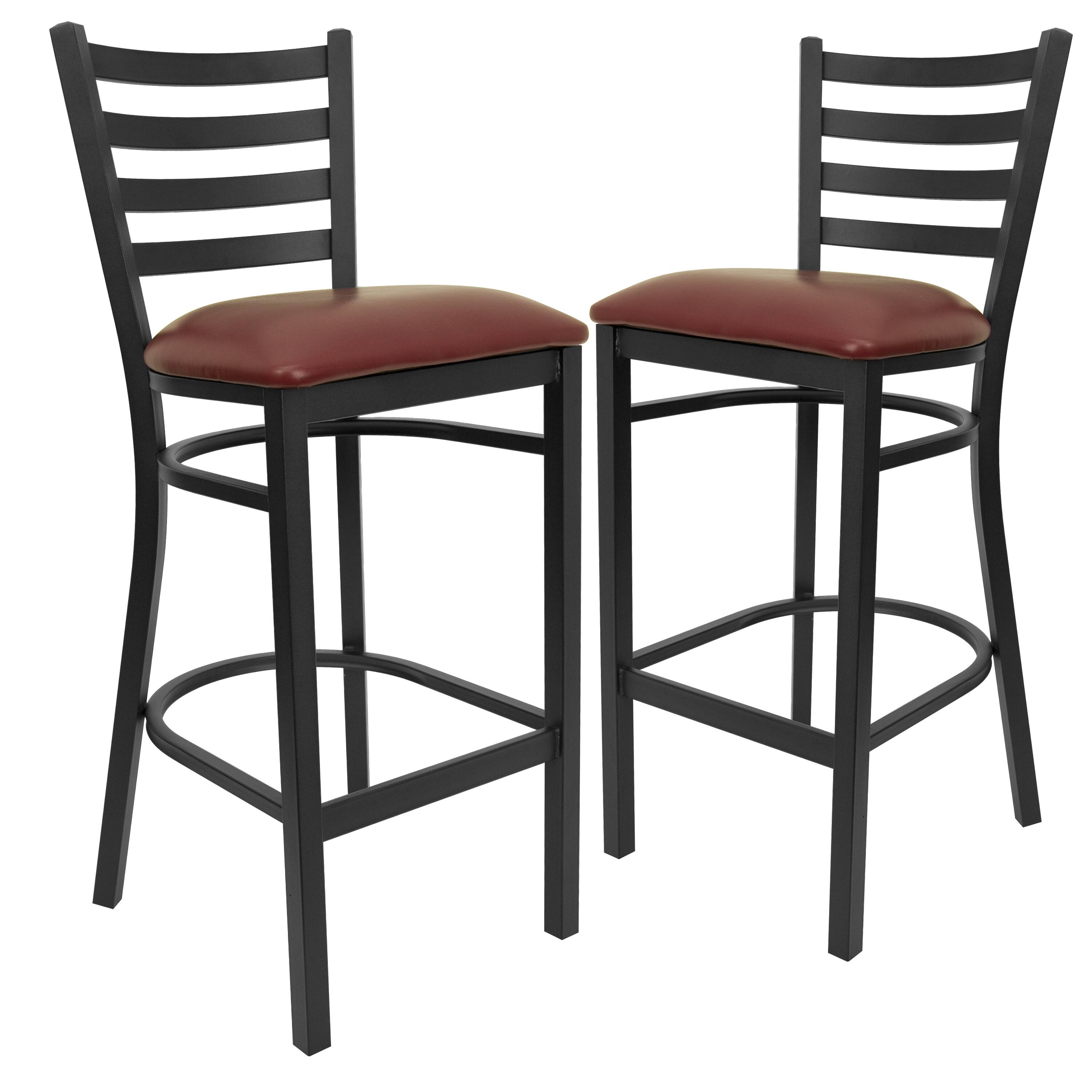 Burgundy Vinyl Seat/Black Metal Frame