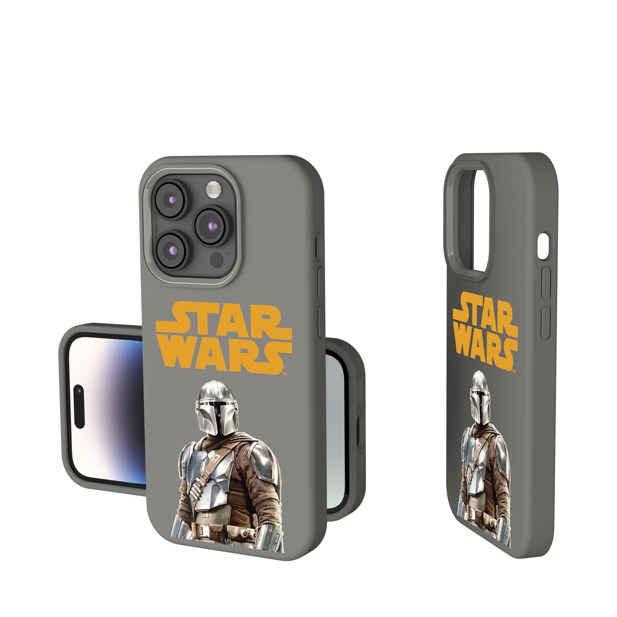 Keyscaper - Star Wars: The Mandalorian Color Block Soft Touch Phone Case - Apple iPhone 15 - Din Djarin