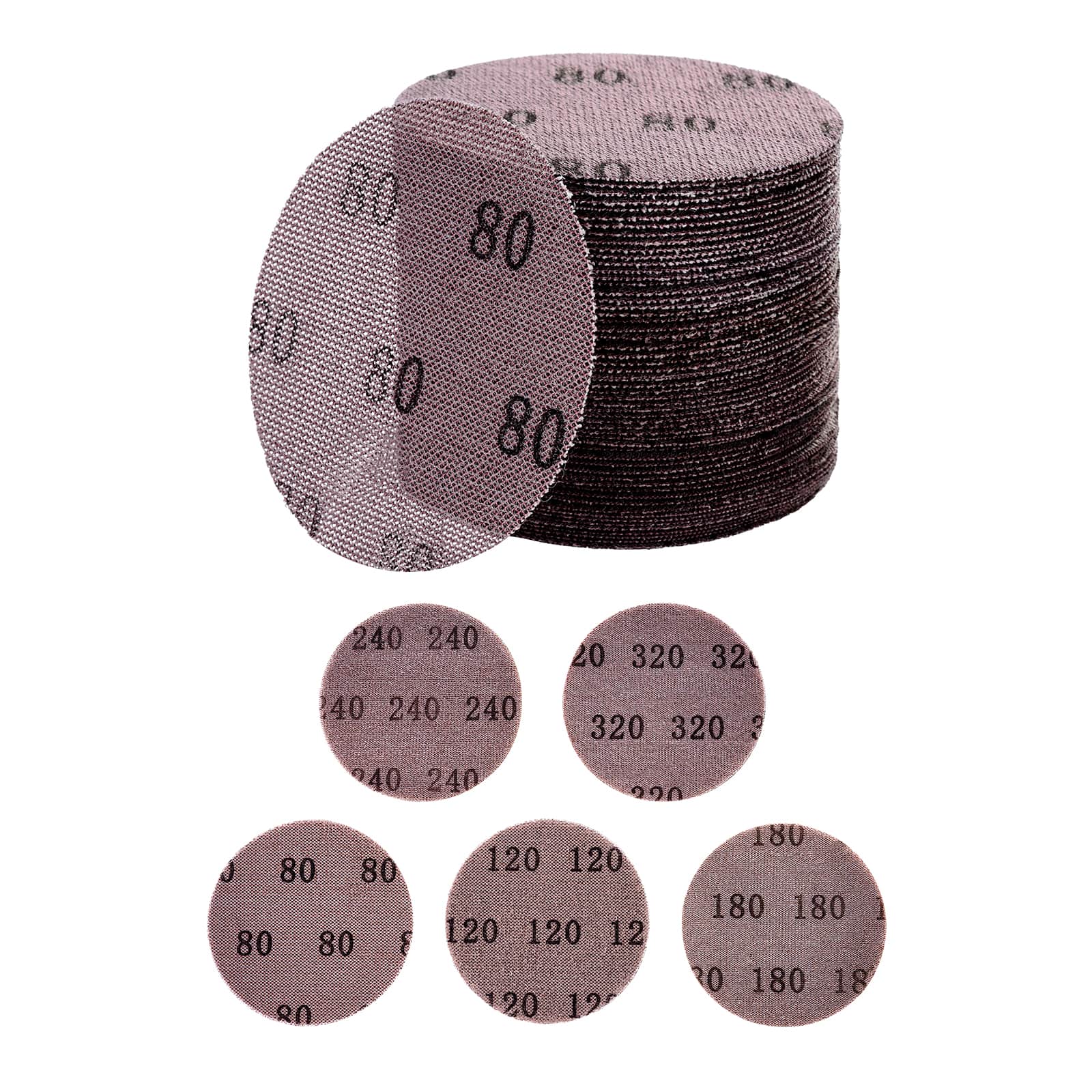 VEVOR - 5-inch Mesh Abrasive Sanding Discs 50PCS, Grit 80/120/180/240/320 Assorted Anti-Clogging Ceramic Mesh Sandpapers - Maroon price history on PriceWatchPro