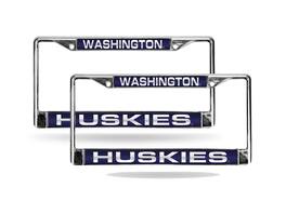 Rico Industries - Washington Huskies Chrome Metal Laser Cut License Plate Frame - Set of Two Frames - Multi