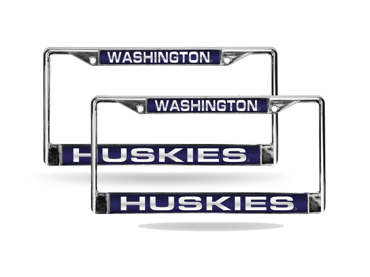 Washington Huskies Chrome Metal Laser Cut License Plate Frame - Set of 2 Frames