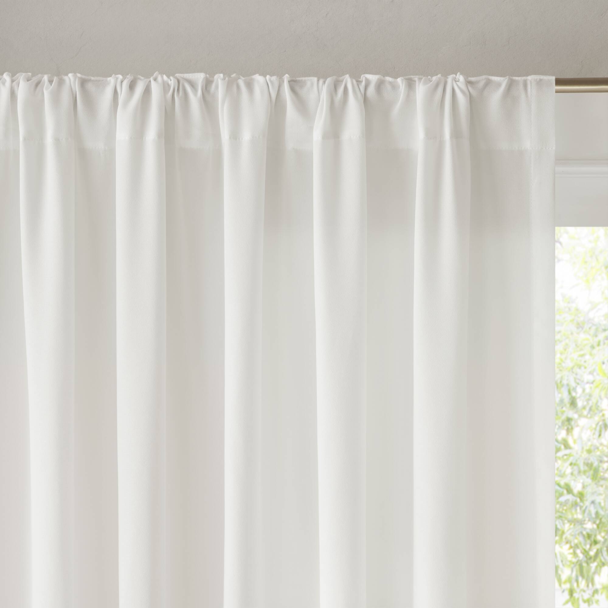 Alt View 5. BreeBe - 2 PCS 52x108' Rod Pocket with Back Tab Privacy Curtain Pair White - White.