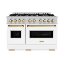 ZLINE - Autograph 48 in. Classic Gas Range with Bronze Accents (CGRSZ-WM-48-CB) - White