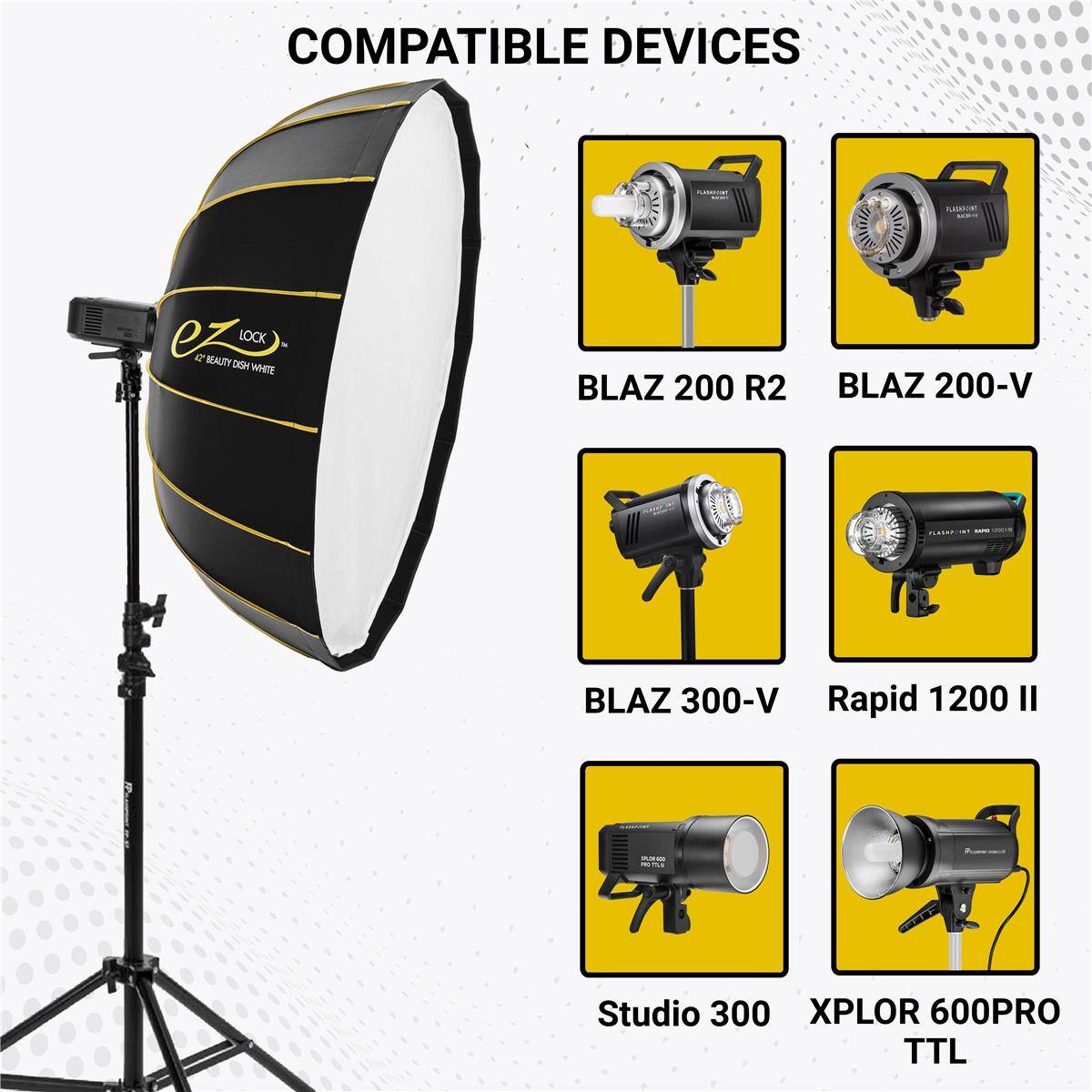 COMPATIBLE DEVICES

- AAVSTON ez 4 BEAUTY LOCK
- CIGH WHITE
- BLAZ 200 R2
- BLAZ 200-V
- BLAZ 300-V
- Rapid 1200 II
- Studio 300
- XPLOR 600PRO TTL