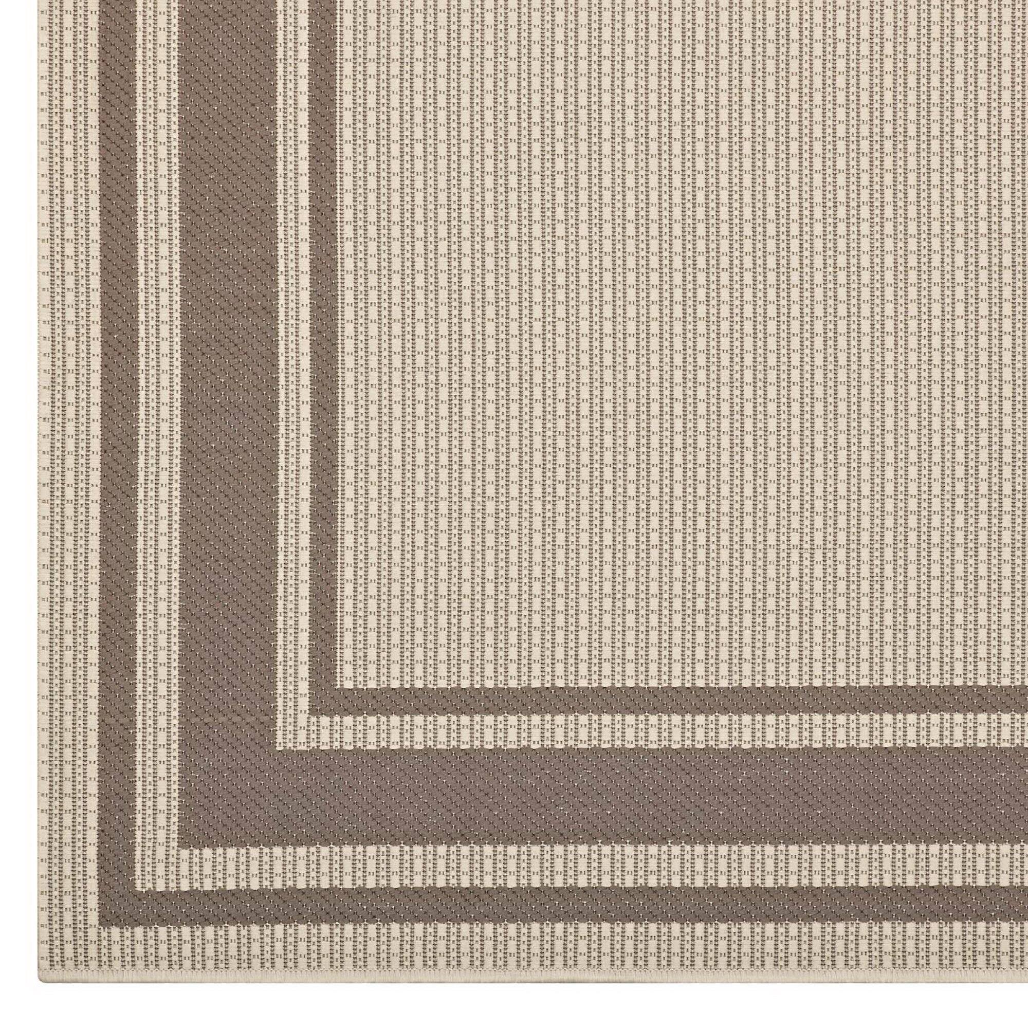 Alt View 1. Modway - Rim Solid Border Indoor and Outdoor Area Rug - Light and Dark Beige.
