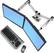 Front Standard. Ergotron - LX Dual Side-by-Side Arm Mount - Black.