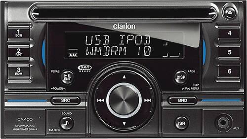 Front Standard. Clarion - 50W x 4 Apple® iPod®-/Satellite Radio-Ready In-Dash Deck.