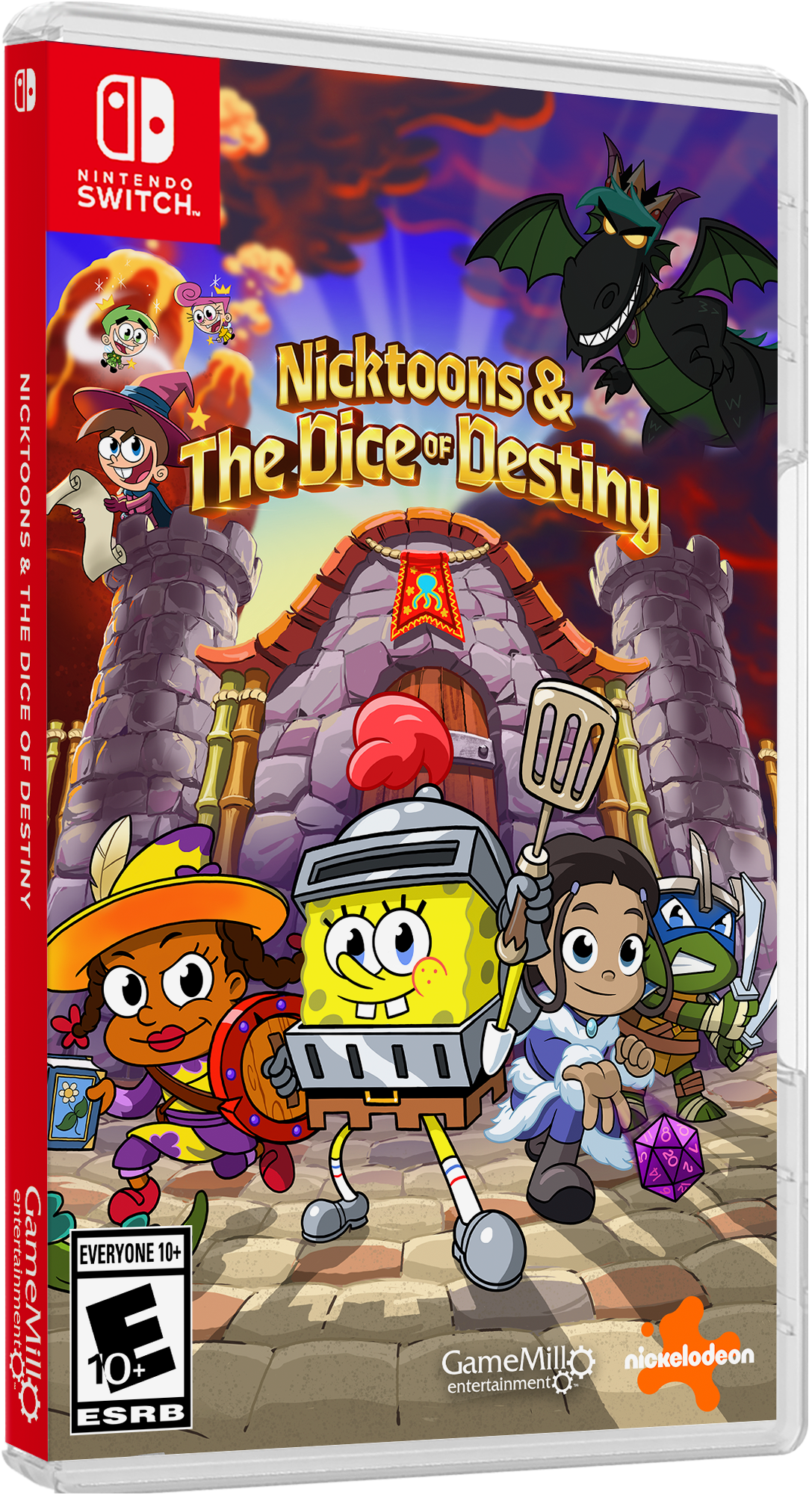 NINTENDO SWITCH, NICKTOONS & THE DICE OF DESTINY, Nicktoons & Dice OF The Destiny, EVERYONE 10+, entertainment > GameMillo E 10+ ESRB, GameMill, nickelodeon entertainment