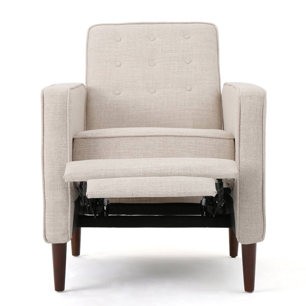 Alt View 9. Loheer - Loheer Fabric Recliner Chair, Mid-Century Pushback Tufted Sofa with Wooden Legs for Living Room - Gray.