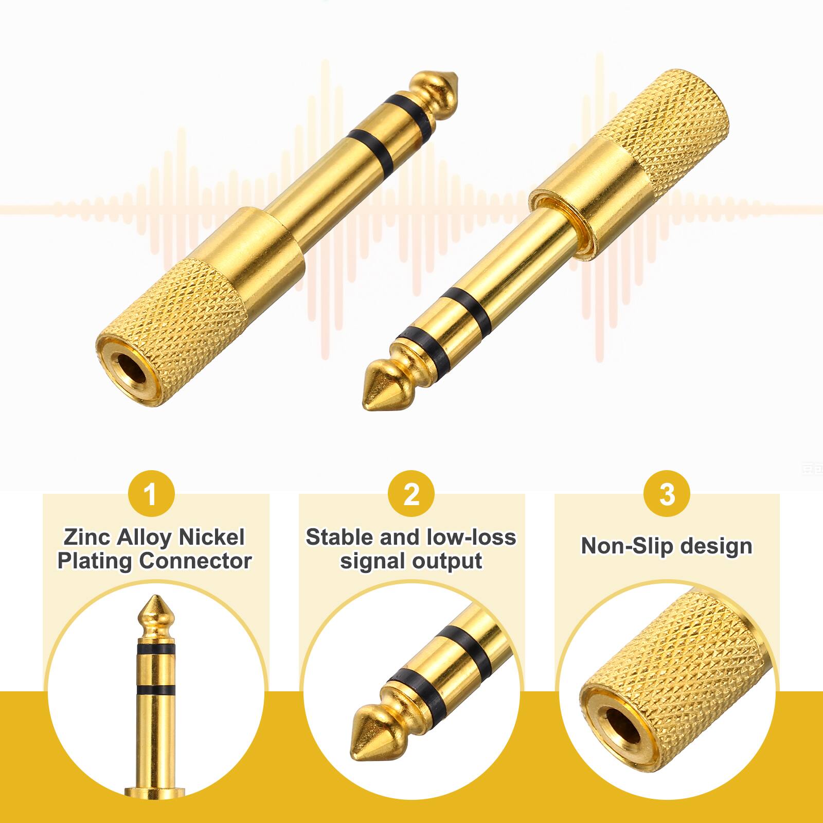 1. Zinc Alloy Nickel Plating Connector  
2. Stable and low-loss signal output  
3. Non-Slip design