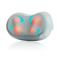 Front. Sugift - Shiatsu Massage Cushion with Heat, Full-Body Back, Neck, and Lumbar Relief, USB Powered for Home, Office, or Car Use - Grey.