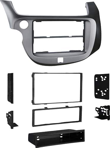Angle. Metra - Dash Kit for Select 2009-2013 Honda Fit DIN - Silver.
