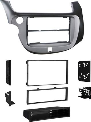 Angle. Metra - Dash Kit for Select 2009-2013 Honda Fit DIN - Silver.