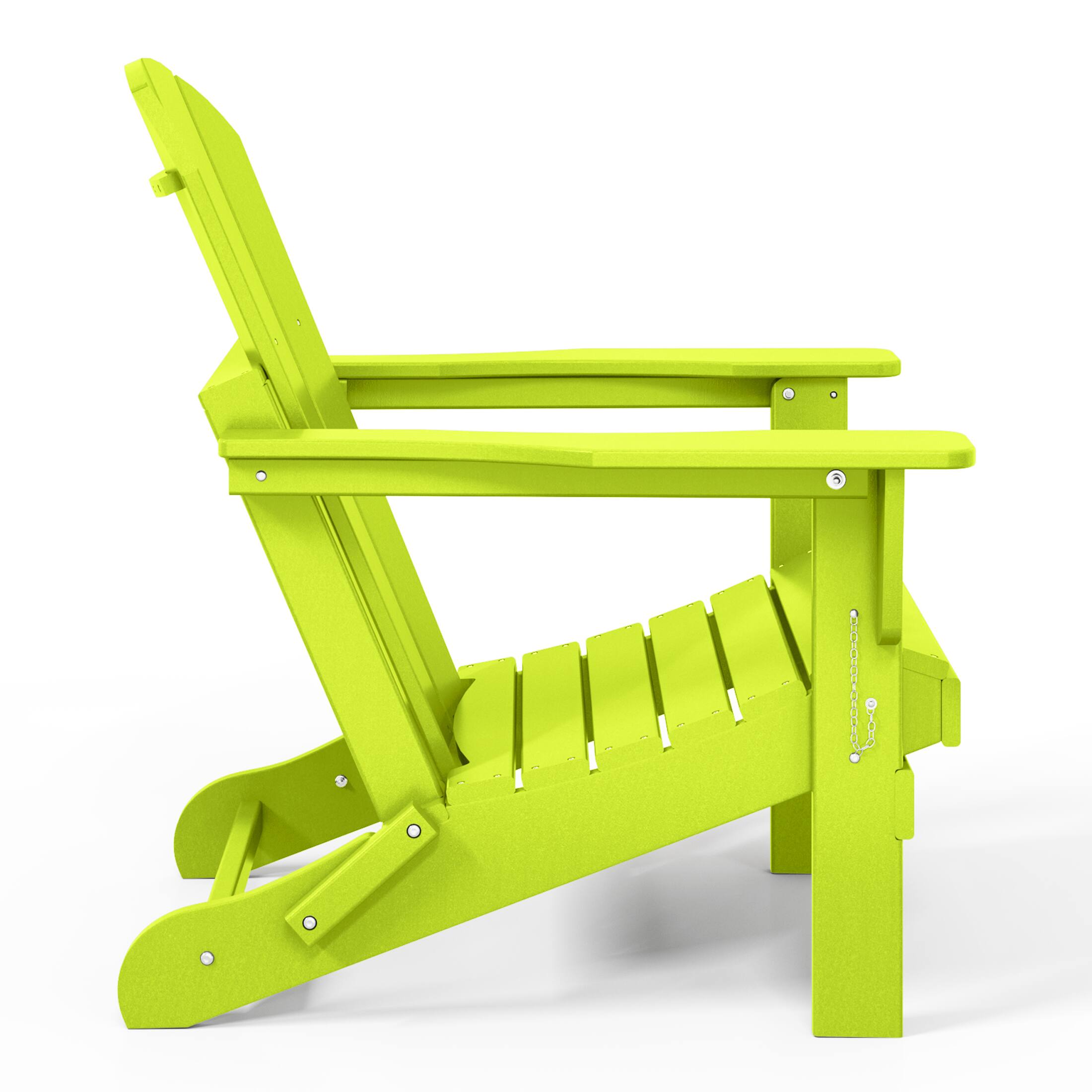 Alt View 1. WestinTrends - WestinTrends Malibu Outdoor HDPE Folding Poly Adirondack Chairs (Set of 4) - Lime.