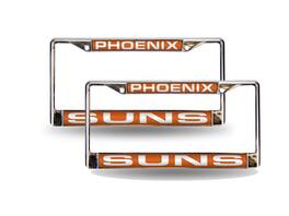 Rico Industries - Phoenix Suns NBA Chrome Metal Laser Cut License Plate Frame - Set of 2 Frames - Multi