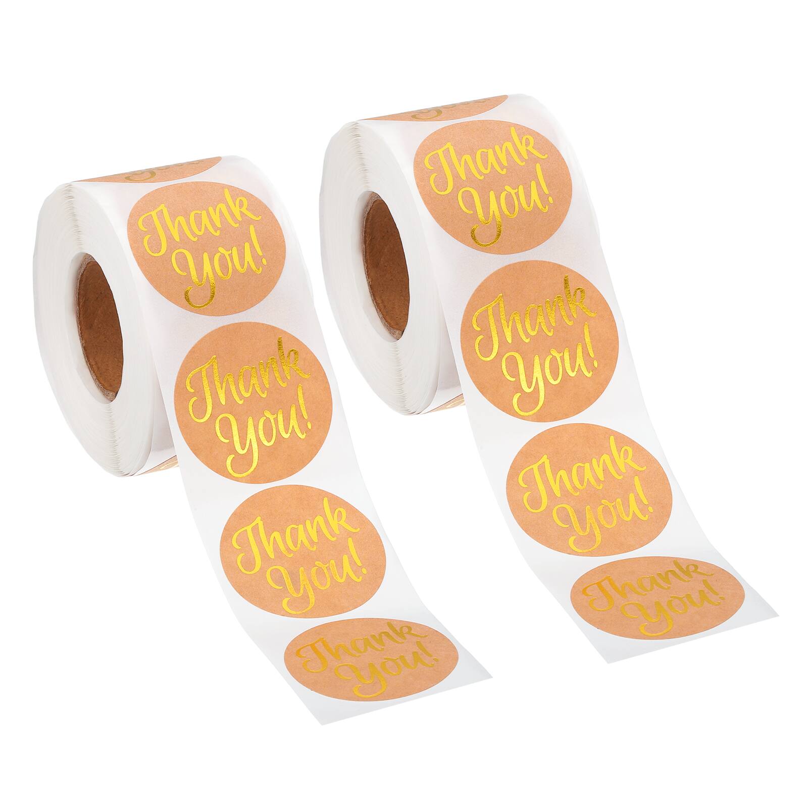 Unique Bargains - 1000pcs Thank You Stickers, 1.5 Inch Round Self-Adhesive Labels Roll for Small Business Sealing Box Envelope - Brown/Gold price history on PriceWatchPro