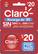 Front Standard. Claro - $20 Prepaid Phone Card.