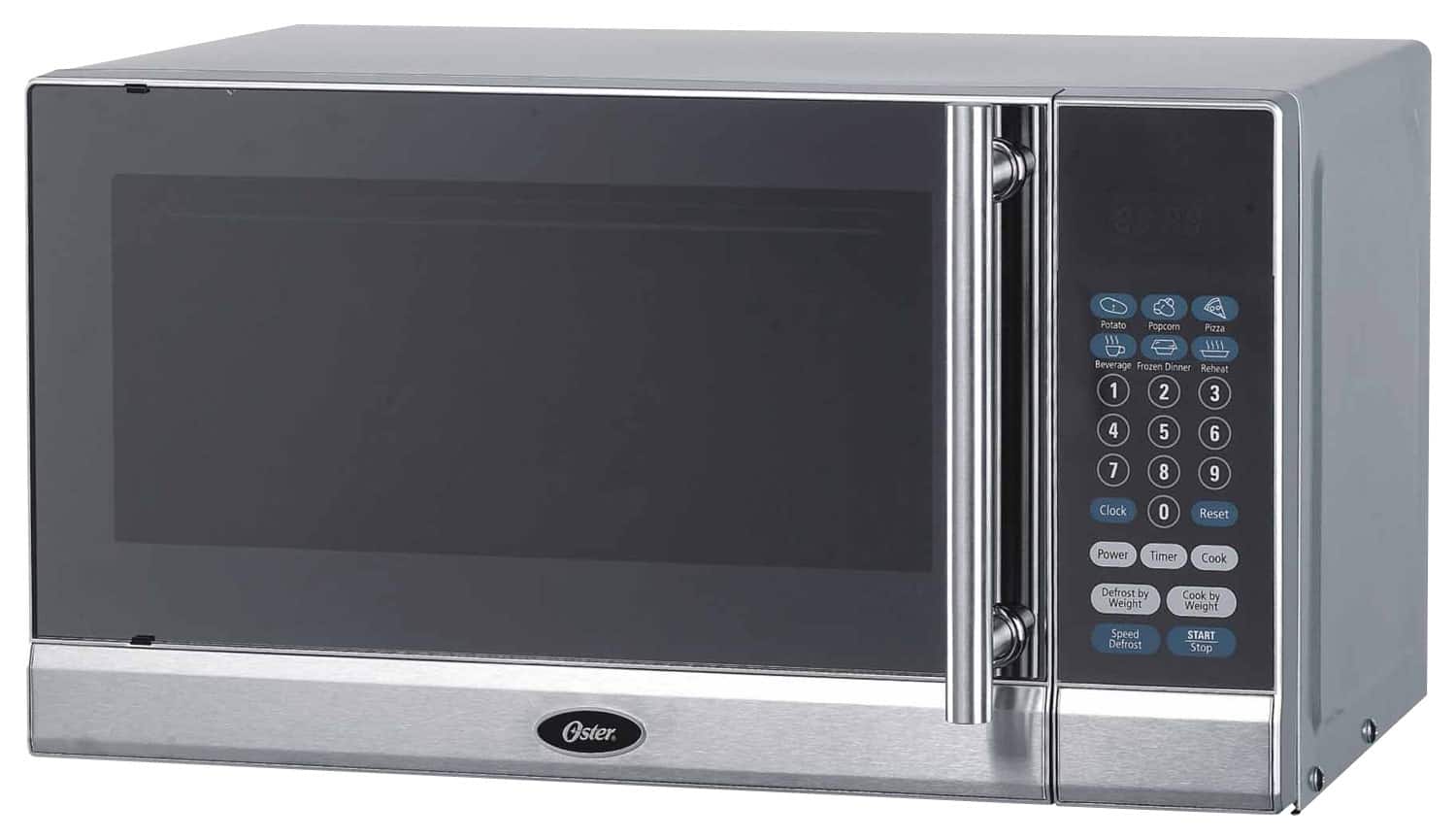 Front. Oster - 0.7 Cu. Ft. Compact Microwave - Silver.