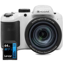 Kodak - PIXPRO Astro 20MP Digital Camera 40X Optical Zoom 24mm White + 64GB Card