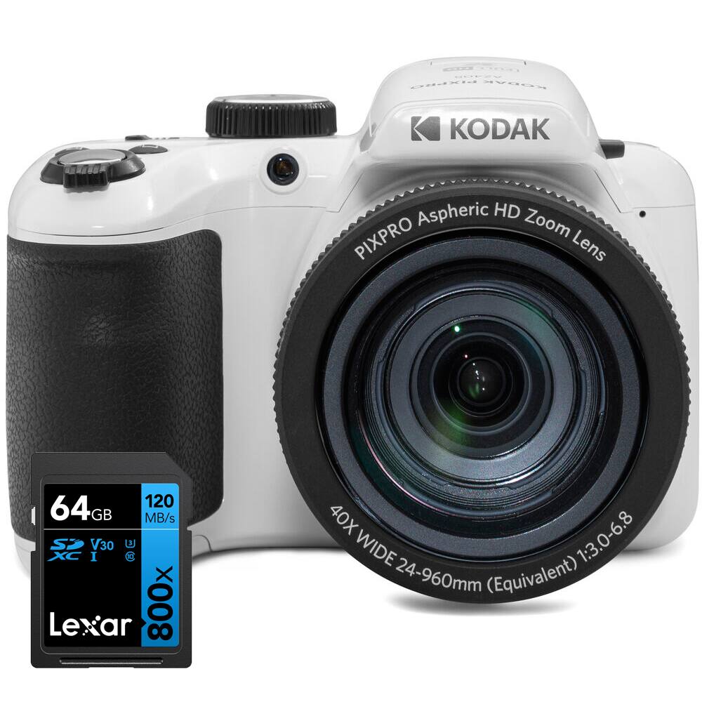 KODAK PIXPRO Aspheric HD Zoom Lens
40X WIDE 24-960mm (Equivalent) 1:3.0-6.8
64GB 120 MB/s
Lexar 800x V30
I AE C