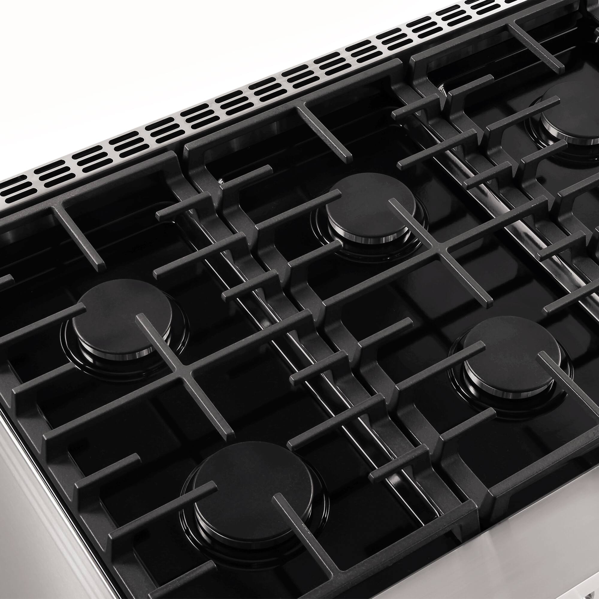 Alt View 3. Empava - 36 in. Slide-In Natural Gas Range, 6 Sealed Burners (2x 18000 BTU), 6.0 cu. ft Convection Oven - Stainless steel.