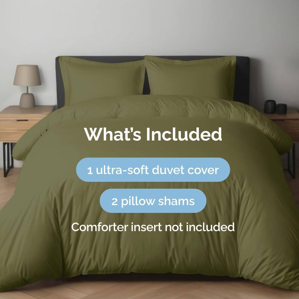 What's Included  
1 ultra-soft duvet cover  
2 pillow shams  
Comforter insert not included