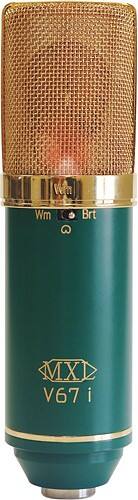 Front Standard. MXL - Dual-Diaphragm Condenser Microphone - Green/Gold.