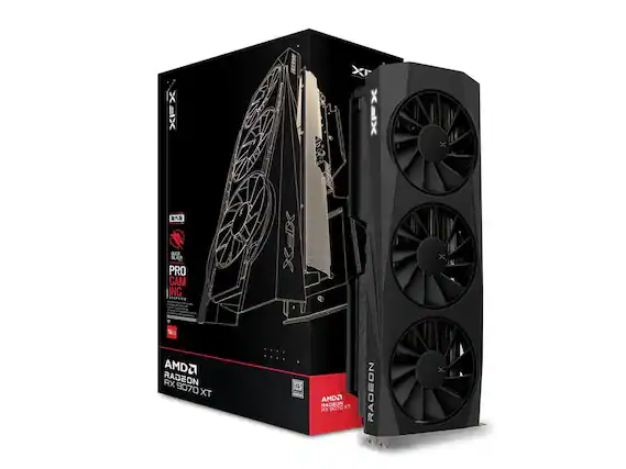 X X=IX HESSAI XF XFX X SUICK SLVER PRO GAM ING SOLPSIES XEIX x 16 AMD2 RADEON RX 9070 TX AMD2 RADEON XT RX 9070 RADEON X