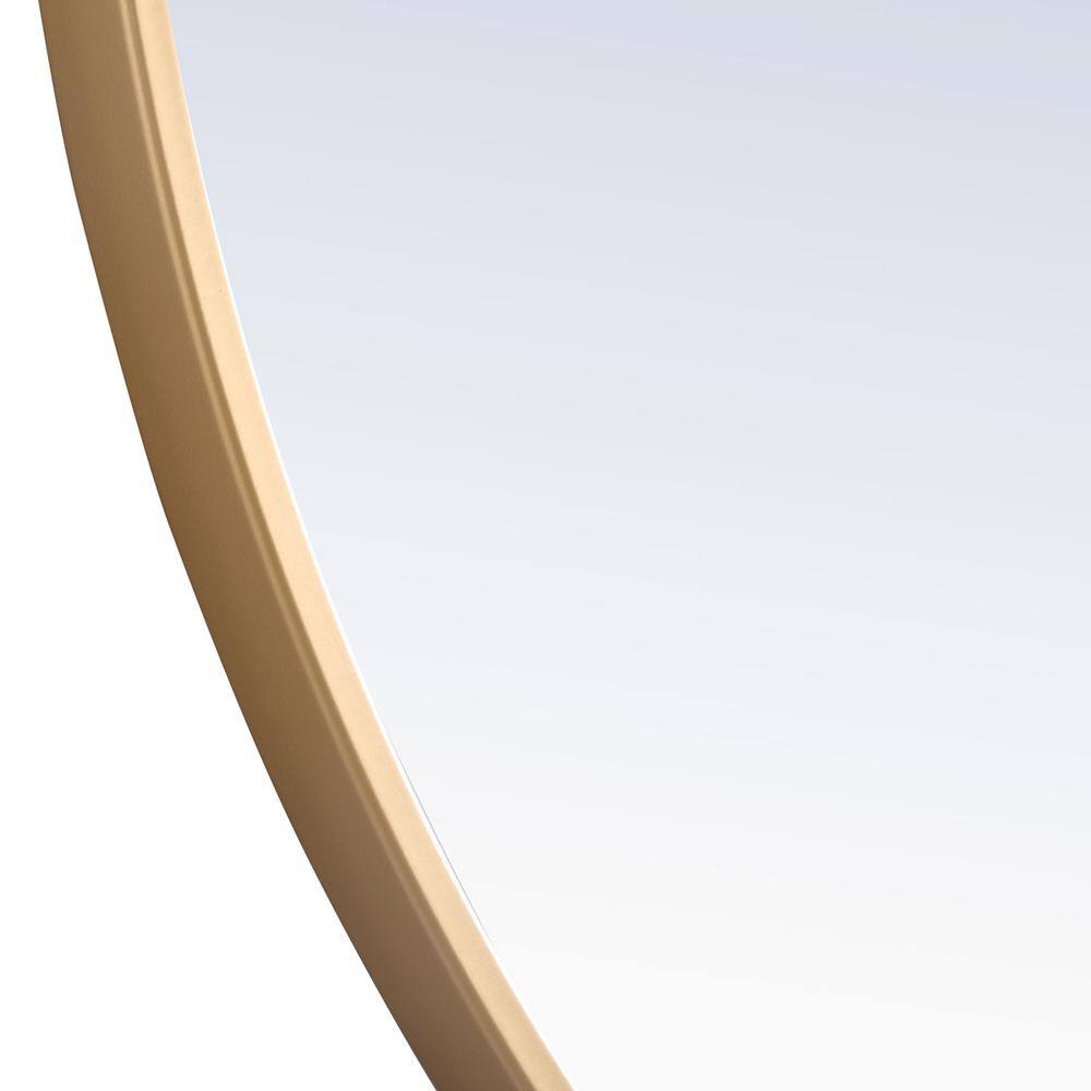 Alt View 8. Elegant Decor - Metal frame Round Mirror with decorative hook 36 inch Brass finish - Brass.