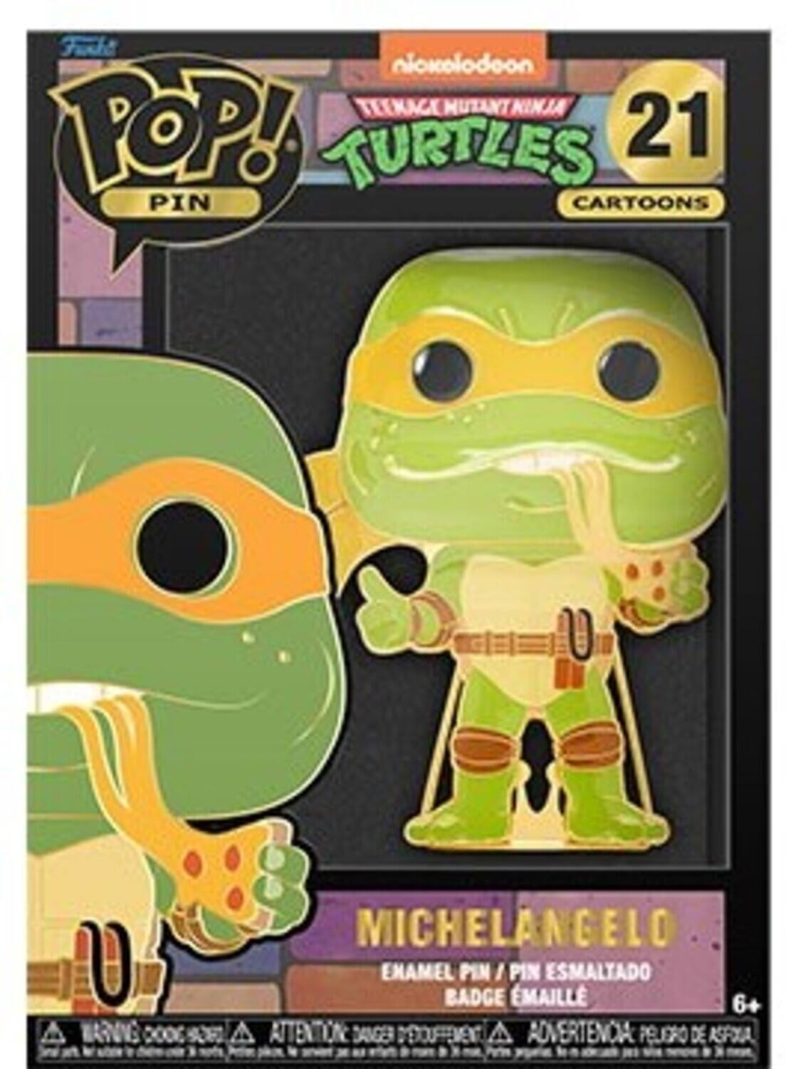 Fuchs nixelodeon TEENAGE MUTANT NINJA TURTLES 21 PIN CARTOONS MICHELANGELO U ENAMEL BADGE PIN MAILL ESMALTADO 6 A EVVGAN DODE s A ATTENTION FOAC D'EXOUFFEMENT A ADVERTENCIA PELIGRO DE ASFXIA