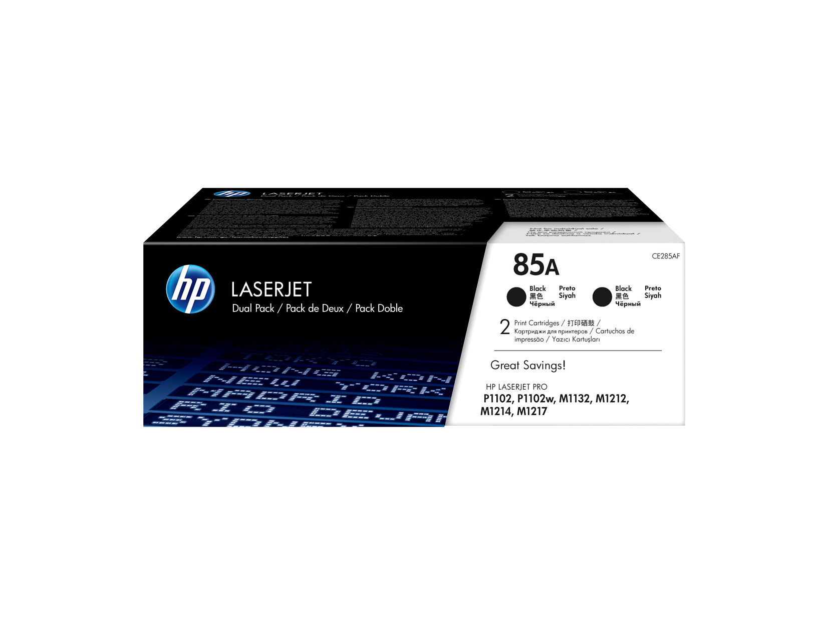 HP - 85A 2-pack Original LaserJet Toner Cartridges, Per cartridge: 1,600 - Black