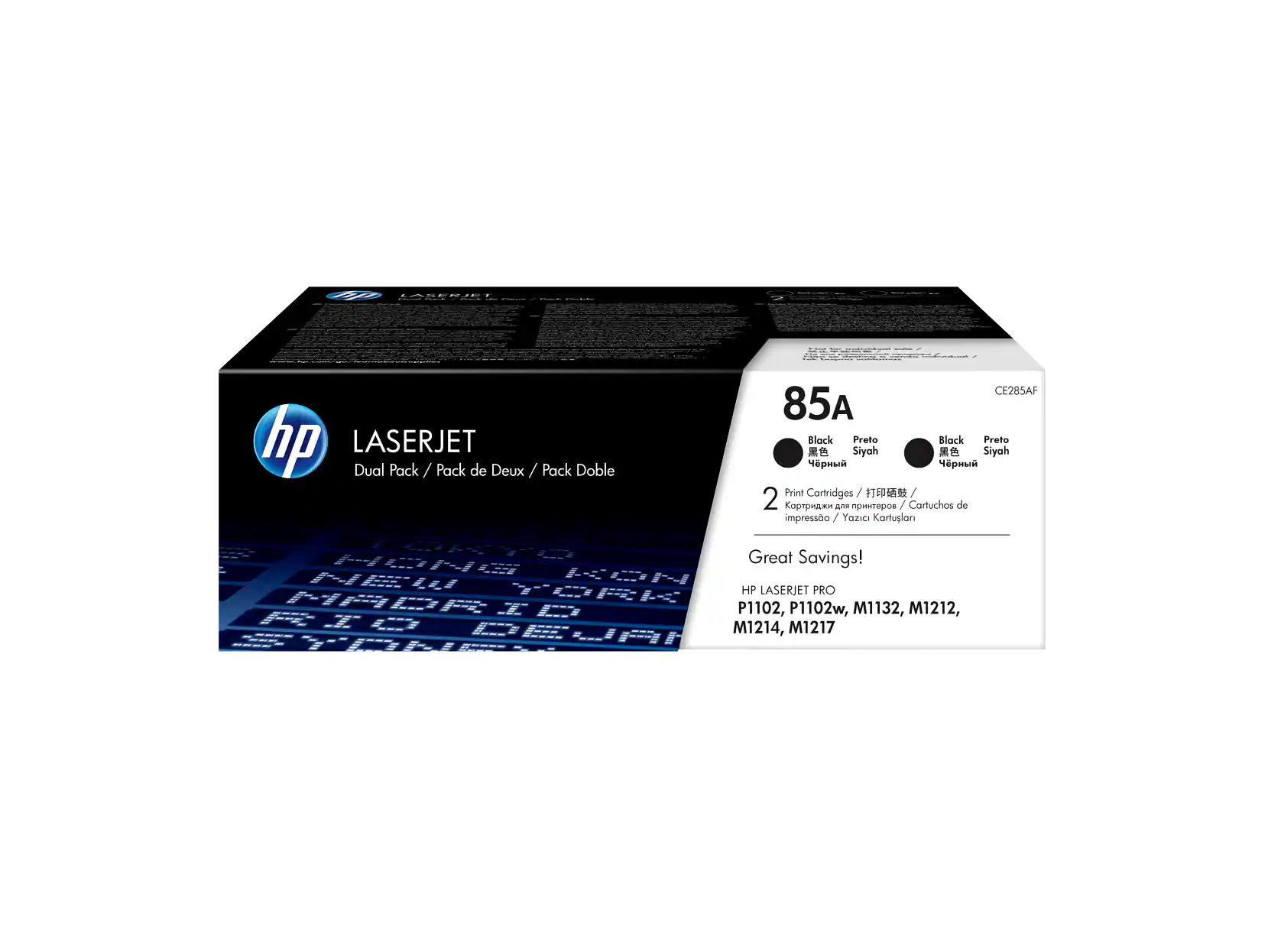 HP - 85A 2-pack Original LaserJet Toner Cartridges, Per cartridge: 1,600 - Black