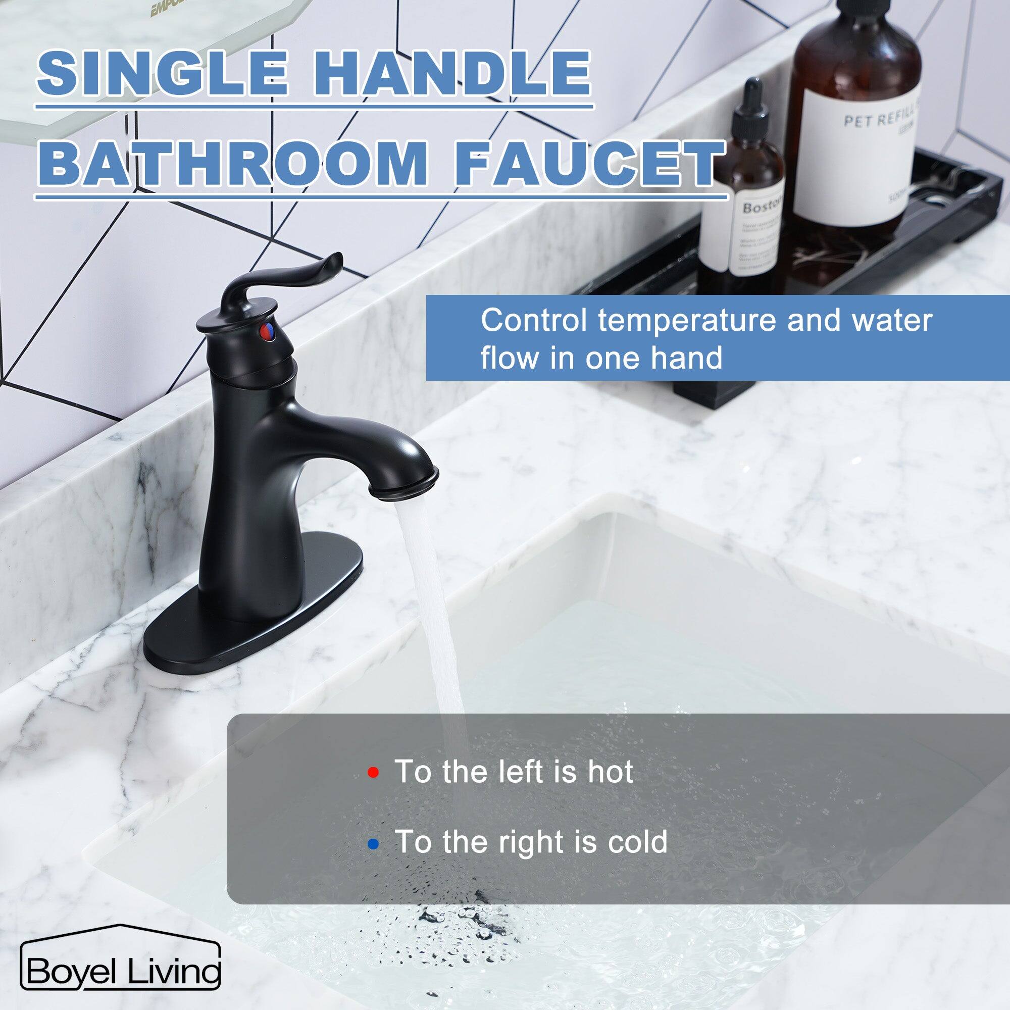 SINGLE HANDLE BATHROOM FAUCET
Bosto PET REFILL
Control temperature and water flow in one hand
To the left is hot
To the right is cold
Boyel Living