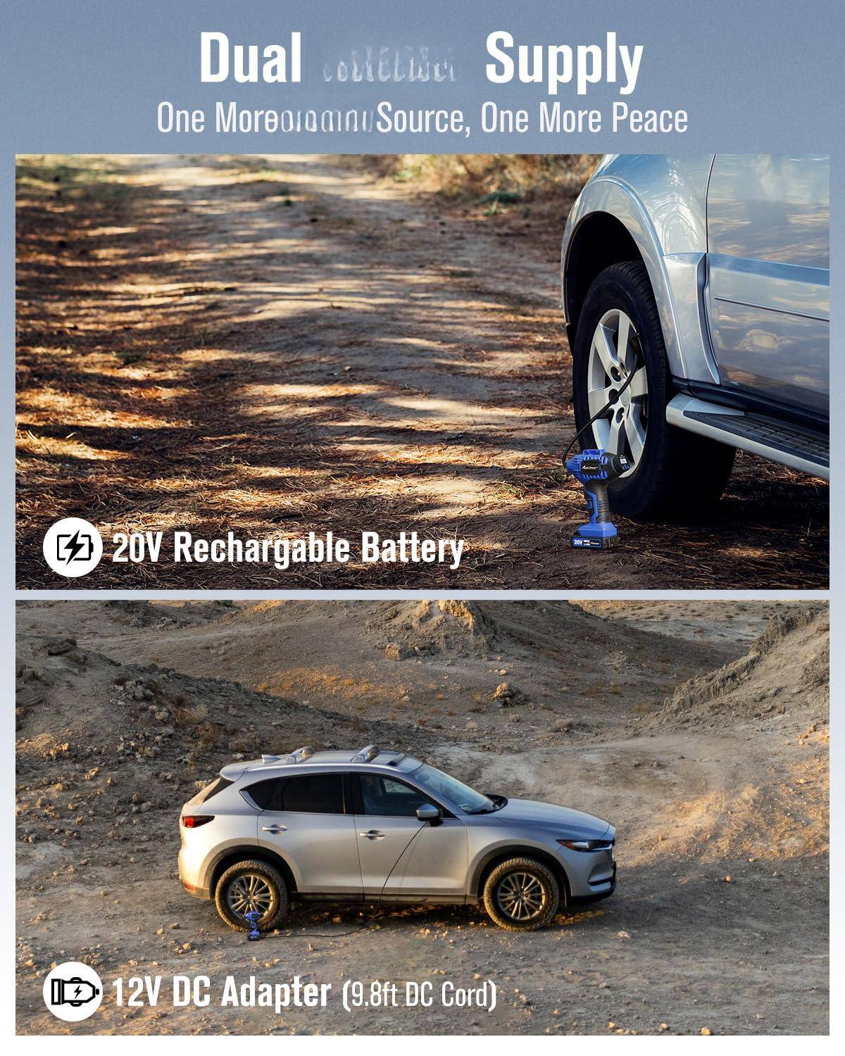 Dual Collie Supply  
One More Source, One More Peace  

20V Rechargeable Battery  

12V DC Adapter (9.8ft DC Cord)