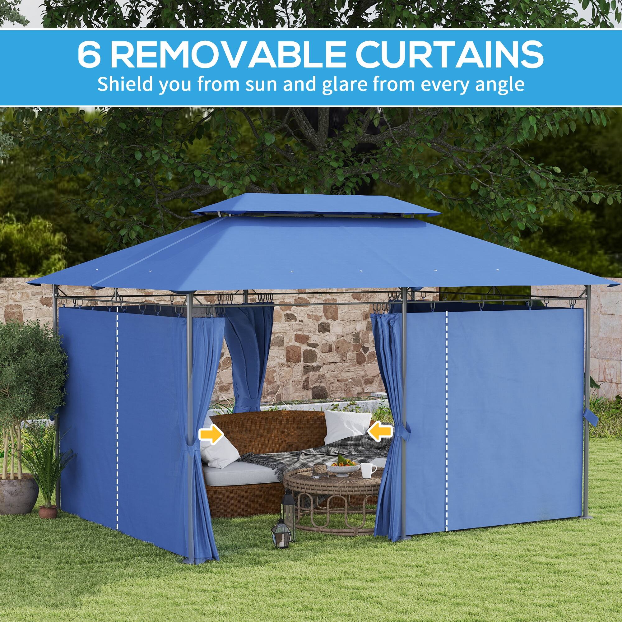 6 REMOVABLE CURTAINS
Shield you from sun and glare from every angle