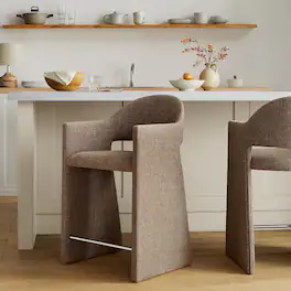 Talia 37 Inch Upholstered Fabric Counter Stool by Modway - Mocha