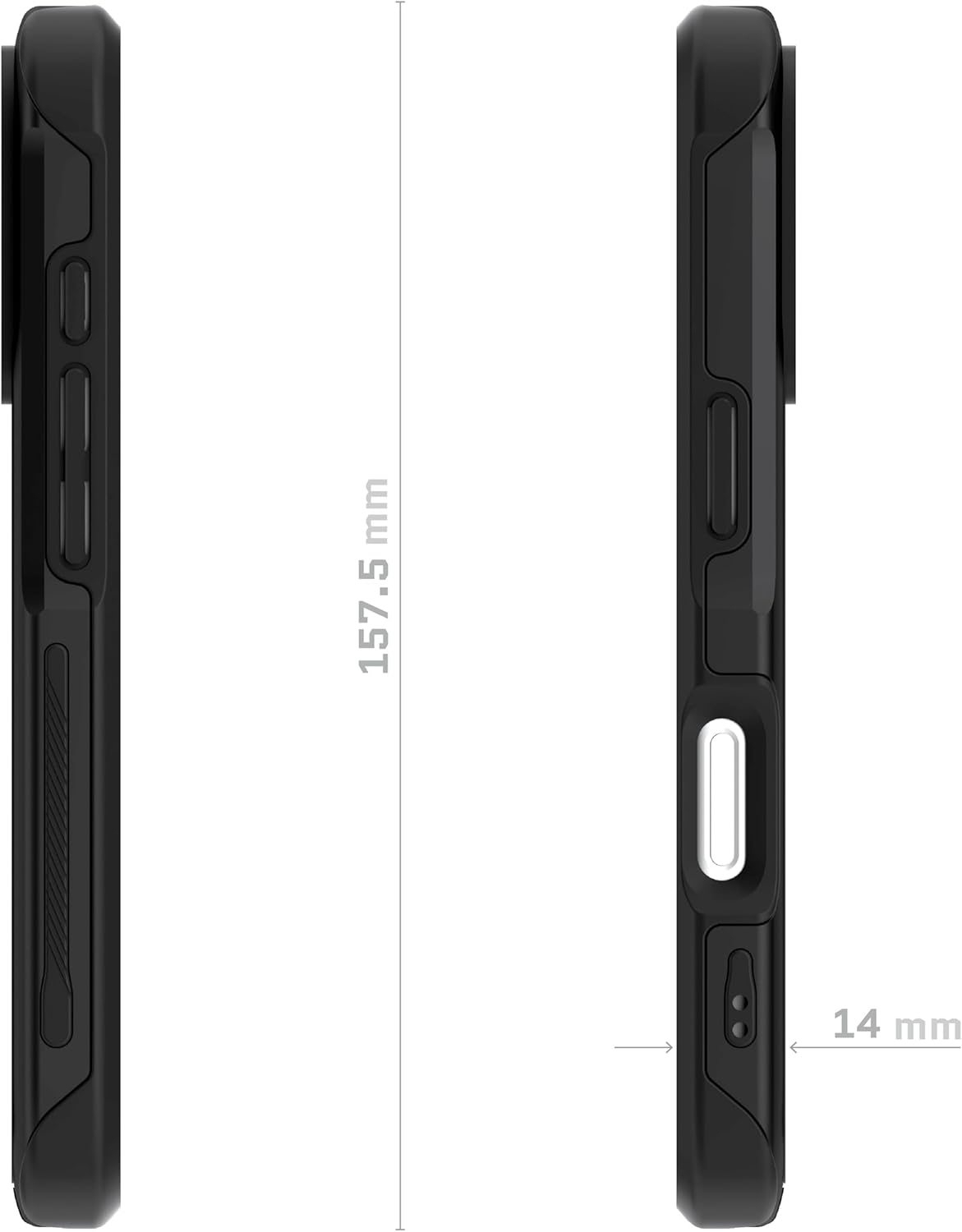 Alt View 3. Ghostek - Ghostek iPhone 17 Pro Atomic Slim Case, MagSafe Compatible, Non Slip Grip Protection - Black - Black.