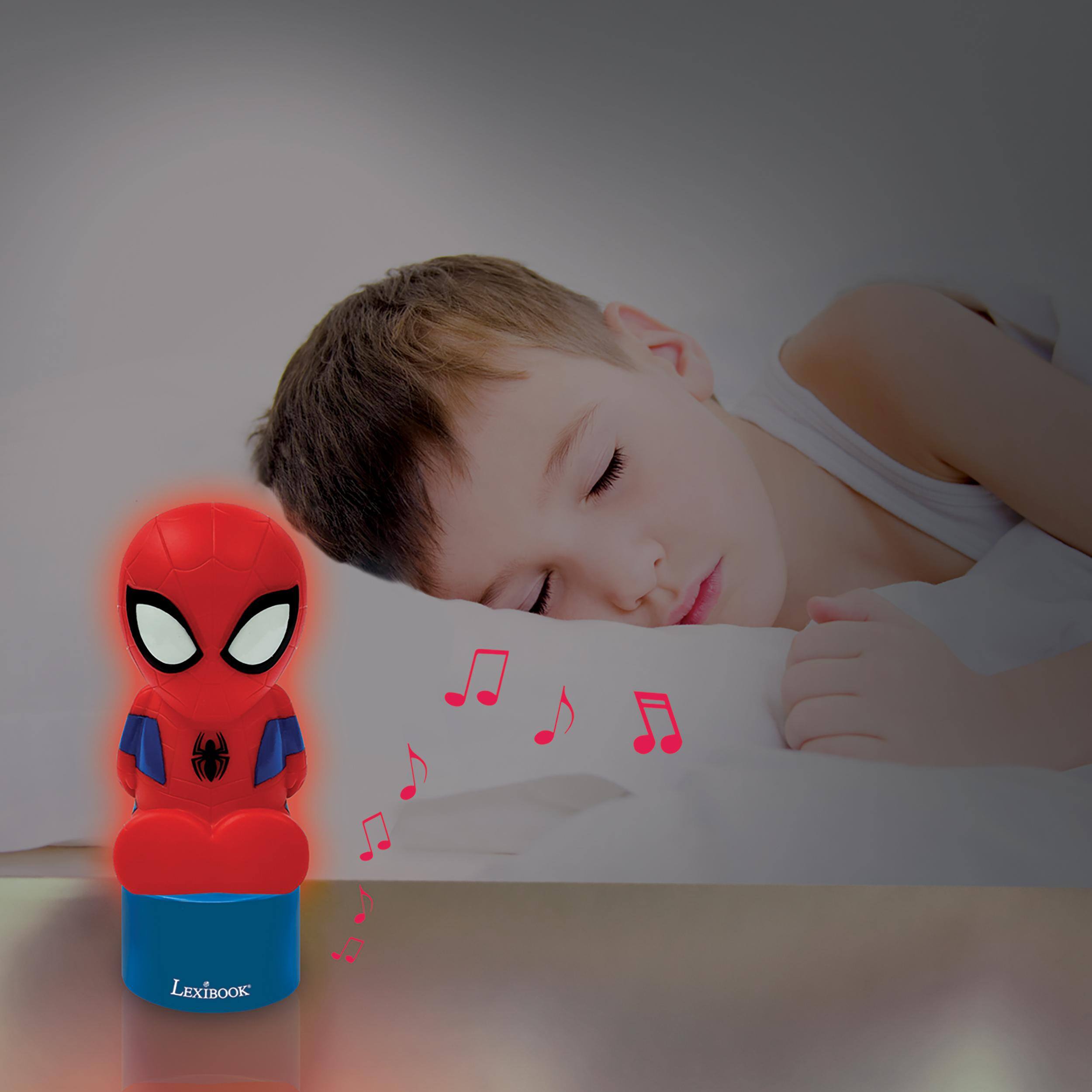 Alt View 4. Lexibook - Spiderman, Nightlight and Speaker for children's room, color change, soft light, battery operated, Blue/Red.